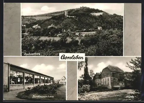 AK Gorsleben / Unstrut, Sachsenburg, Landwarenhaus, Mühle