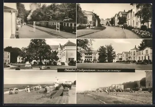 AK Heiligendamm /Ostsee, Sanatorium für Werktätige, Strassenpartie und Blick zum Strand