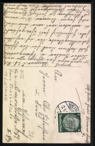 Foto-AK Weimar / Thüringen, Haus in der Friessstrasse 4