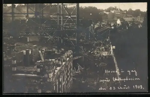 AK Genève, Usine à Gaz après l`Explosion du 23 Août 1909