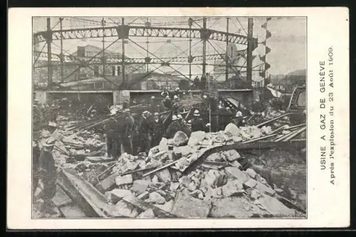 AK Genève, Après l`explosion du 23 Août 1909