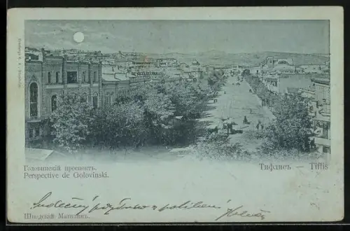 Mondschein-AK Tiflis, Perspective de Golovinski