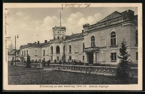 AK Zagorce, Blick auf das Schloss