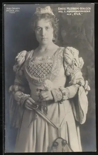 Foto-AK Hugo Erfurth: Opernsängerin Grete Merrem-Nikisch als Eva