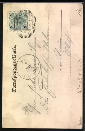 AK Linz a. D., Panoramablick vom Bauernberg, Seite der Tageszeitung Tages-Post vom 3. Oktober 1901