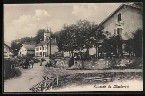 AK Mauborget, Cafe Restaurant mit Blick auf die Kirche