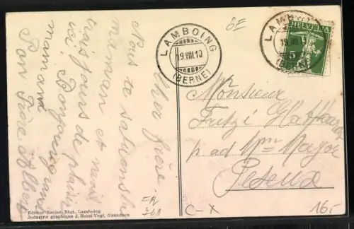 AK Lamboing, Strassenpartie im Ort