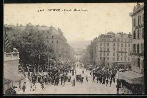 AK Genève, Exposition Sports, Hotel Schweizer Hof, Rue du Mont Blanc