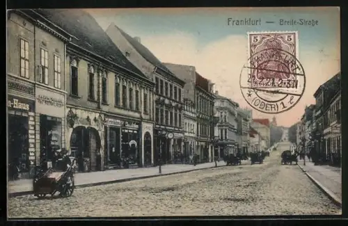 AK Frankfurt /Oder, Geschäfte in der Breite-Strasse