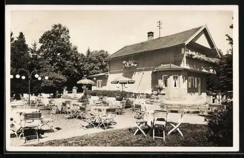 AK Grünwald / Isertal, Cafe Geiselgasteig, Bes. Th. Haustein