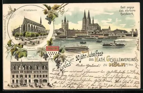 AK Köln a. Rh., 50. jähr. Jubelfest des Kath. Gesellenvereins, Grabkirche, Minoritenkirche