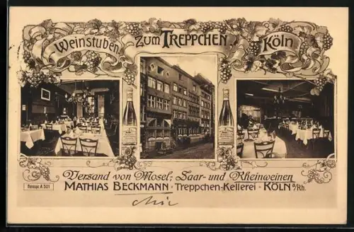 AK Köln, Gasthaus zum Treppchen, Inh. Mathias Beckmann