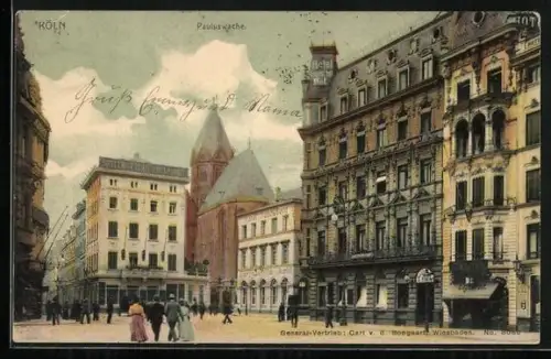 AK Köln, Strasse an der Pauluswache