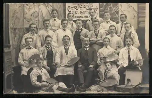 Foto-AK Köln a. Rh., Schüler der Cölner Maler-Schule, Gruppenbild