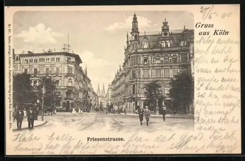 AK Köln, Passanten in der Friesenstrasse