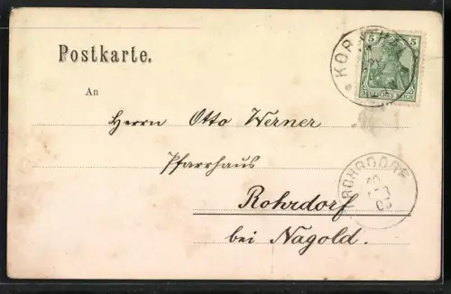 AK Kornthal / Württ., Gasthaus, Knabenpensionat und Strassenpartie