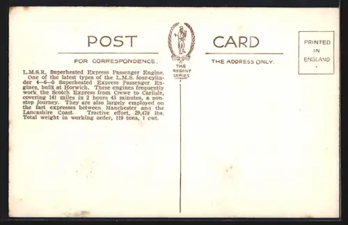 AK Englische Eisenbahn, Lokomotive No. 10451 der L. M. S.