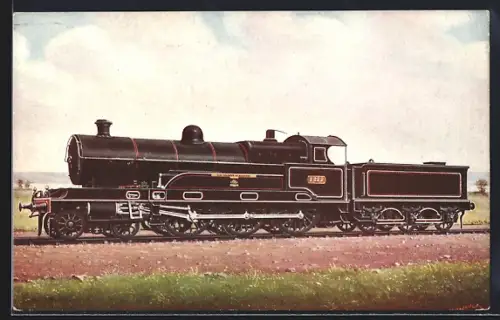 Foto-AK Englische Eisenbahn, Lokomotive No. 2222 Sir Gilbert Claughton L. & N. W. R.