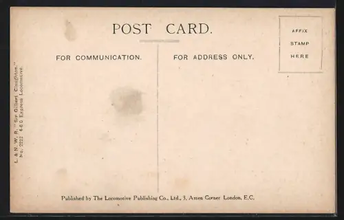 Foto-AK Englische Eisenbahn, Lokomotive No. 2222 Sir Gilbert Claughton L. & N. W. R.