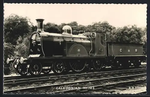 Foto-AK Englische Eisenbahn, Lokomotive No. 123 der C. R.