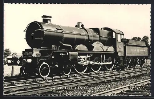 Foto-AK Englische Eisenbahn, Lokomotive No. 4073 Caerphilly Castle der Great Western Railway