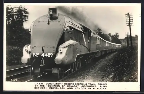 Foto-AK Englische Eisenbahn, Lokomotive No. 4489 Dominion of Canada der L. N. E. R.