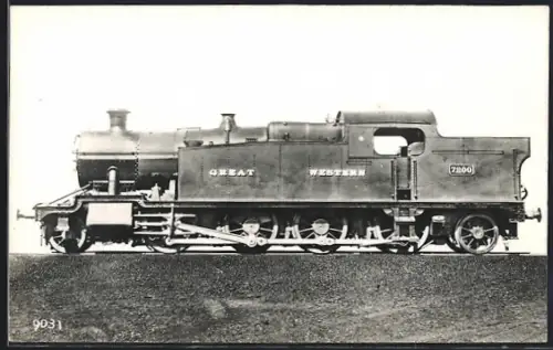 Foto-AK Englische Eisenbahn, Lokomotive No. 7200 der Great Western