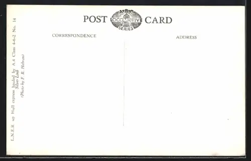 AK LNER up Hull Express hauled by A. 4 class No. 14 Silver Link, englische Eisenbahn