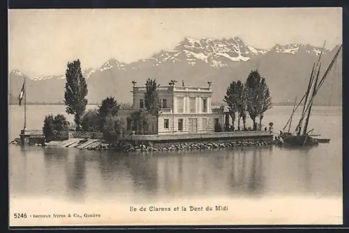AK Ile de Clarens, Panorama et la Dent du Midi