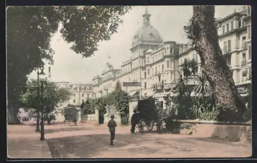 AK Interlaken, Strasse Hoheweg mit Kutsche
