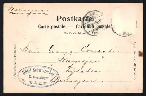 AK Basel, Flusspartie mit Brücke