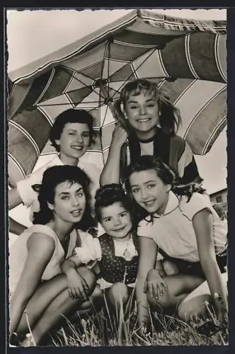 AK Schauspielerinnen Susanne Cramer, Vera Tschechowa, Angelika Meissner, Christine Kaufmann und Elke Aberl