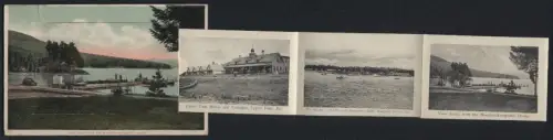 Leporello-AK Mooselookmeguntic, ME, The Barker, Upper Dam House and Cottages, The Birches, Capt. Barker`s Camps