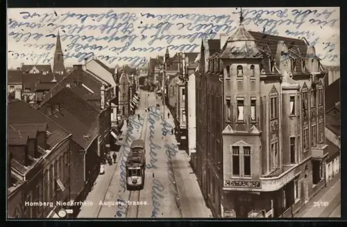 AK Homberg /Niederrhein, Strassenbahn in der Augustastrasse