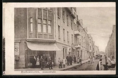 AK Hochemmerich, Augustastrasse mit Cigarren-Geschäft