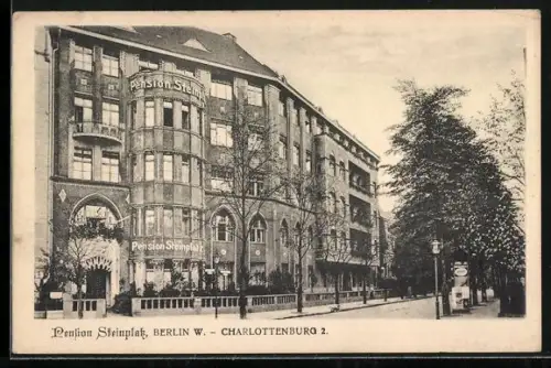 AK Berlin-Charlottenburg, Pension Steinplatz, Uhlandstrasse 197