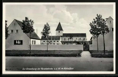 AK München-Am Hart, Reichskleinsiedlung am Hart, Zur Einweihung der Kuratiekirche z. d. Hl. 14 Nothelfern