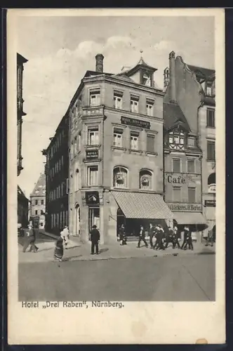 AK Nürnberg, Hotel Drei Raben, Königstrasse 63