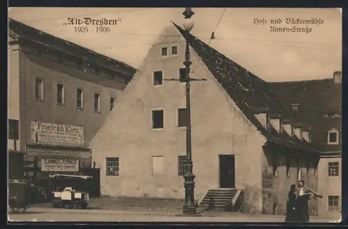 AK Dresden, Hof- und Bäckermühle in der Annenstrasse