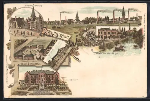 AK Warendorf, Kgl. Landgestüt, Klosterkirche, Panorama