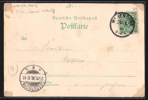 AK Warendorf, Kgl. Landgestüt, Klosterkirche, Panorama