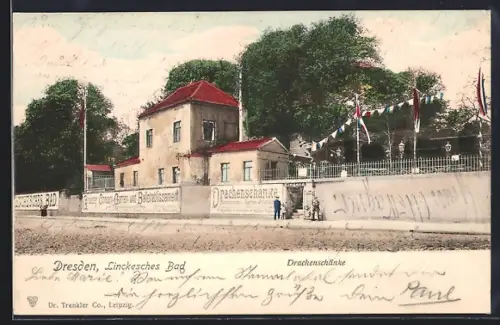 AK Dresden-Neustadt, Gasthaus Drachenschänke, Linckesches Bad