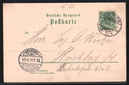 Lithographie Berlin, Hotel Silesia zum Pfefferberg in der Friedrichstrsse 96, Inh. C. Faulmann, Bahnhof