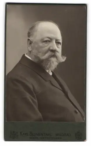 Fotografie Karl Blumenthal, Wildbad, Porträt eines älteren Mannes