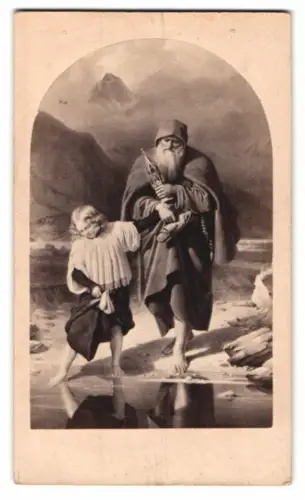 Fotografie Gustav Schauer, Berlin, Grosse Friedrich-Strasse 198, Gemälde: Der Messner, nach Daege