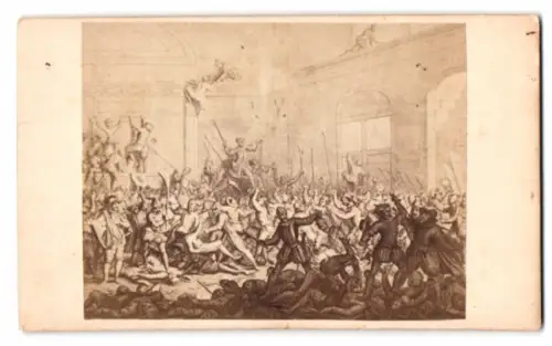 Fotografie unbekannter Fotograf und Ort, Historische Darstellung Moord door de Spanjaarden gepleegd te Naarden