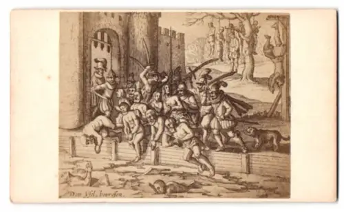 Fotografie unbekannter Fotograf und Ort, historische Szene: Zutphen door de Spanjaarden ingenomen en nitgemoord