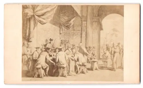 Fotografie unbekannter Fotograf und Ort, Gemälde: de Spaansche Bloedraad door den Hertog van Alva ingesteld