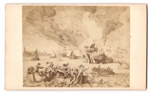 Fotografie unbekannter Fotograf und Ort, Zeeslag tusschen den Graaf van Bossu, en de Noord Hollanders