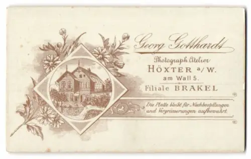 Fotografie Georg Gotthardt, Höxter, am Wall 5, Ansicht Höxter a. W., Atelierhaus im Passepartout